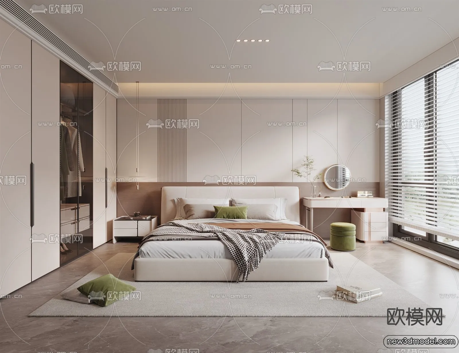 Bedroom – 3D Interior Scenes – Modern Style – 3D Models – 075 Bedroom – 3D Interior Scenes – Modern Style – 3D Models – 075