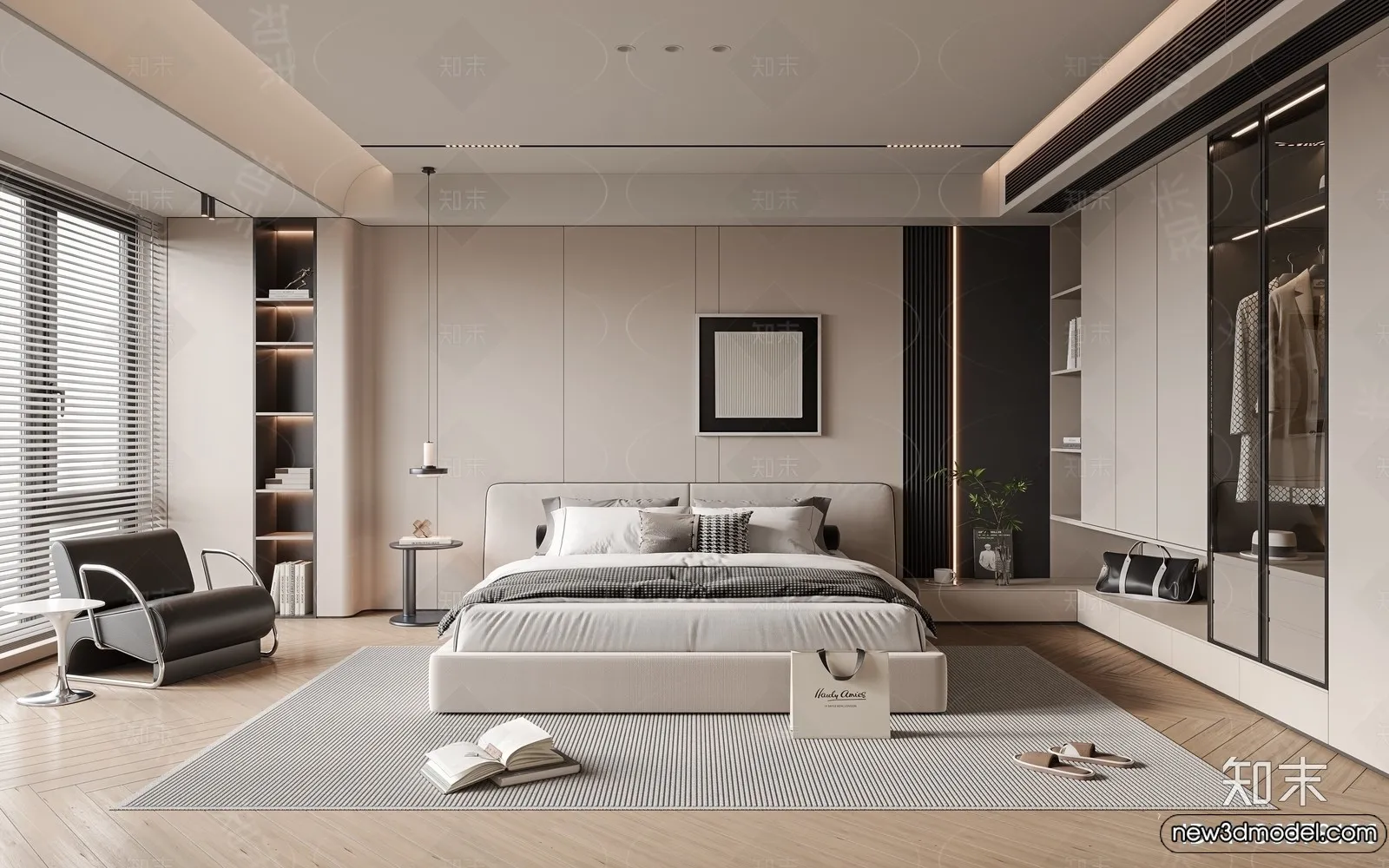 Bedroom – 3D Interior Scenes – Modern Style – 3D Models – 076 Bedroom – 3D Interior Scenes – Modern Style – 3D Models – 076