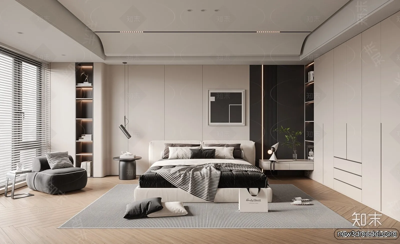 Bedroom – 3D Interior Scenes – Modern Style – 3D Models – 077 Bedroom – 3D Interior Scenes – Modern Style – 3D Models – 077