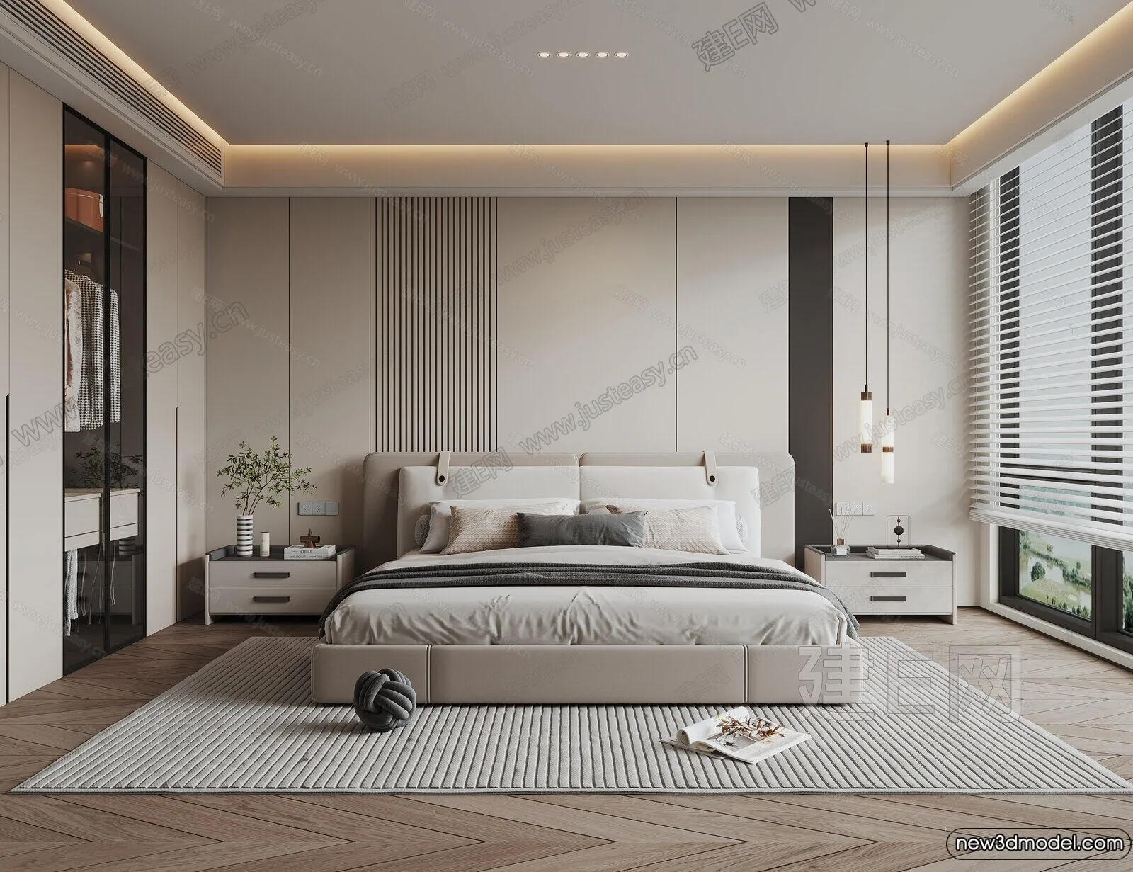 Bedroom – 3D Interior Scenes – Modern Style – 3D Models – 079 Bedroom – 3D Interior Scenes – Modern Style – 3D Models – 079