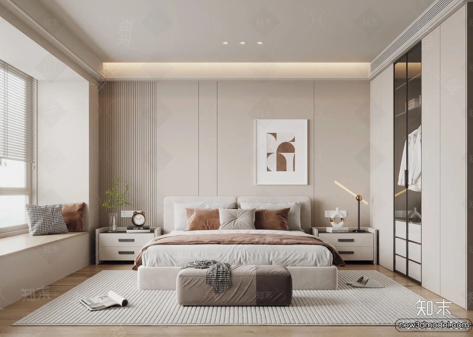 Bedroom – 3D Interior Scenes – Modern Style – 3D Models – 083 Bedroom – 3D Interior Scenes – Modern Style – 3D Models – 083