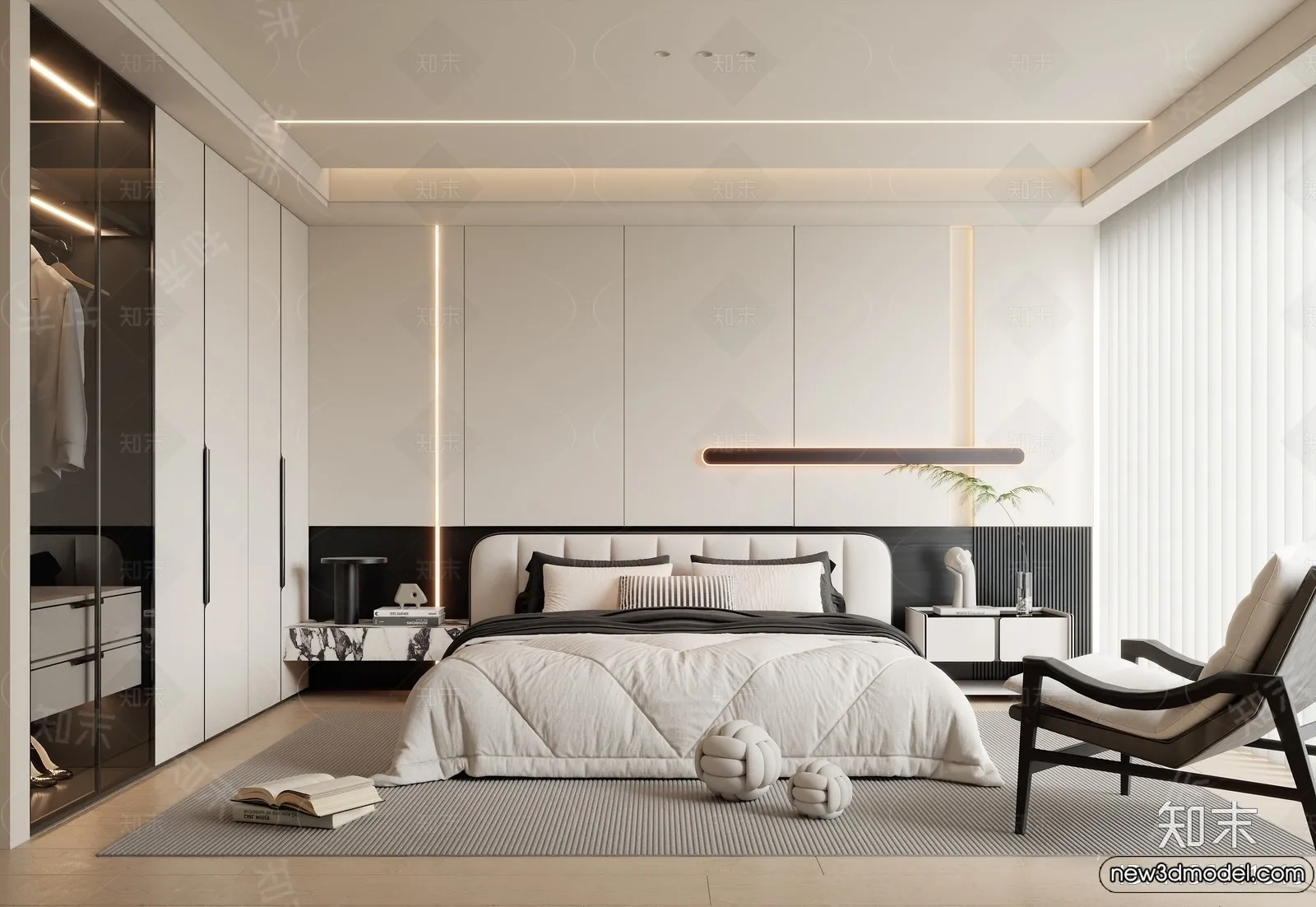 Bedroom – 3D Interior Scenes – Modern Style – 3D Models – 086 Bedroom – 3D Interior Scenes – Modern Style – 3D Models – 086