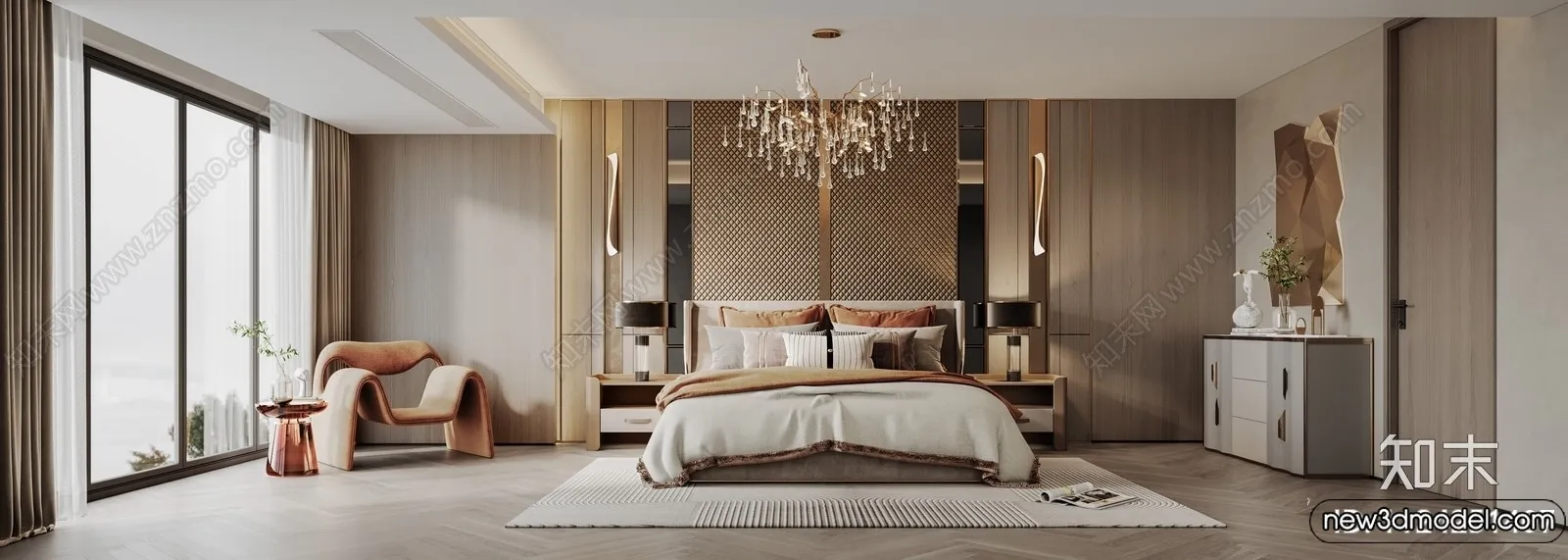 Bedroom – 3D Interior Scenes – Modern Style – 3D Models – 094 Bedroom – 3D Interior Scenes – Modern Style – 3D Models – 094