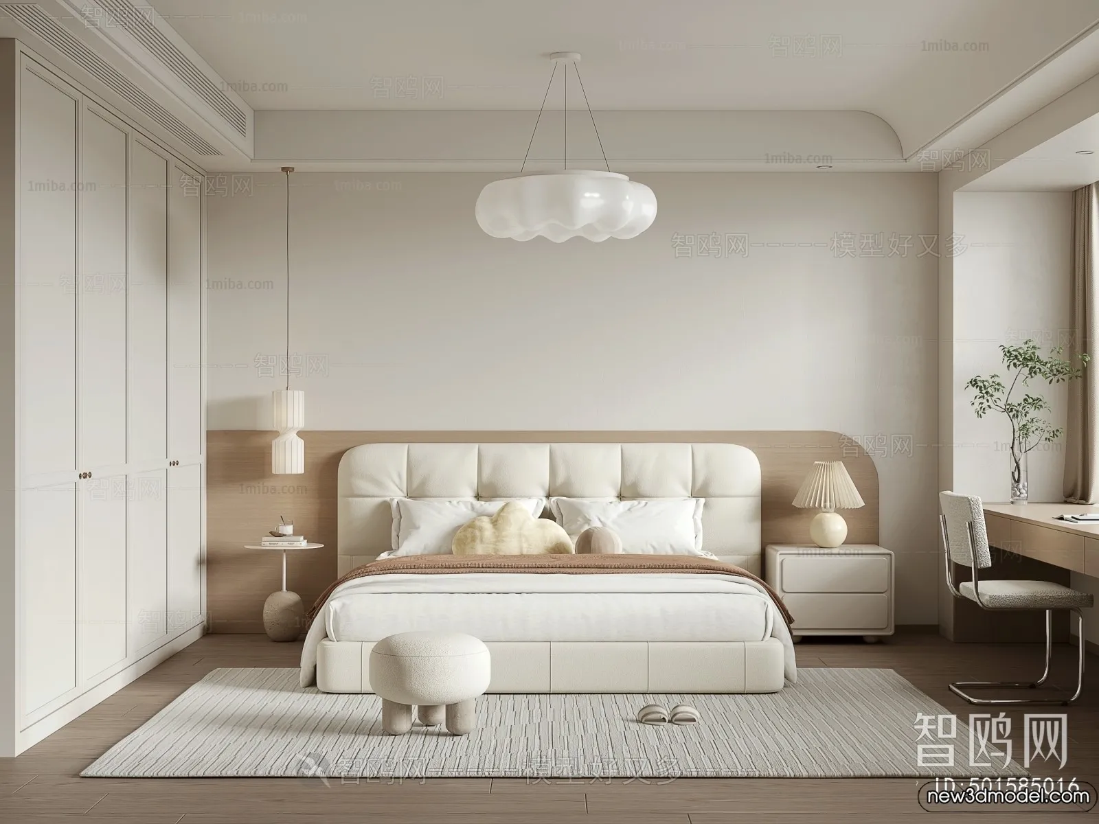 Bedroom – 3D Interior Scenes – Modern Style – 3D Models – 096 Bedroom – 3D Interior Scenes – Modern Style – 3D Models – 096