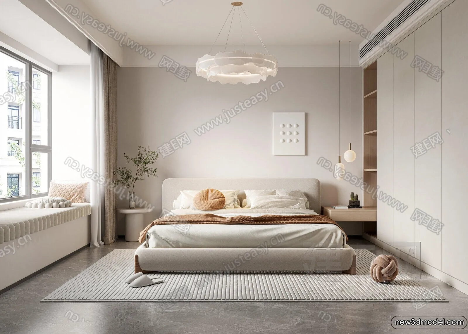 Bedroom – 3D Interior Scenes – Modern Style – 3D Models – 097 Bedroom – 3D Interior Scenes – Modern Style – 3D Models – 097