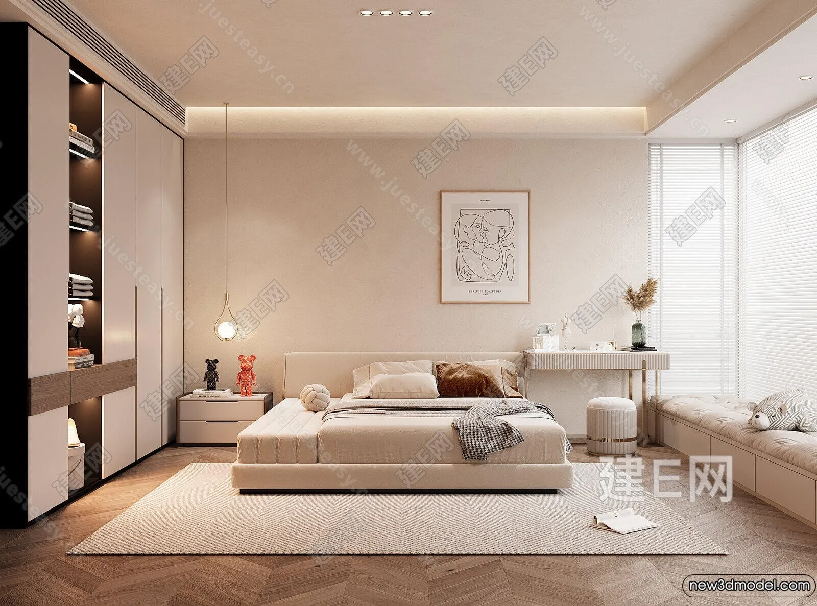 Bedroom – 3D Interior Scenes – Modern Style – 3D Models – 100 Bedroom – 3D Interior Scenes – Modern Style – 3D Models – 100