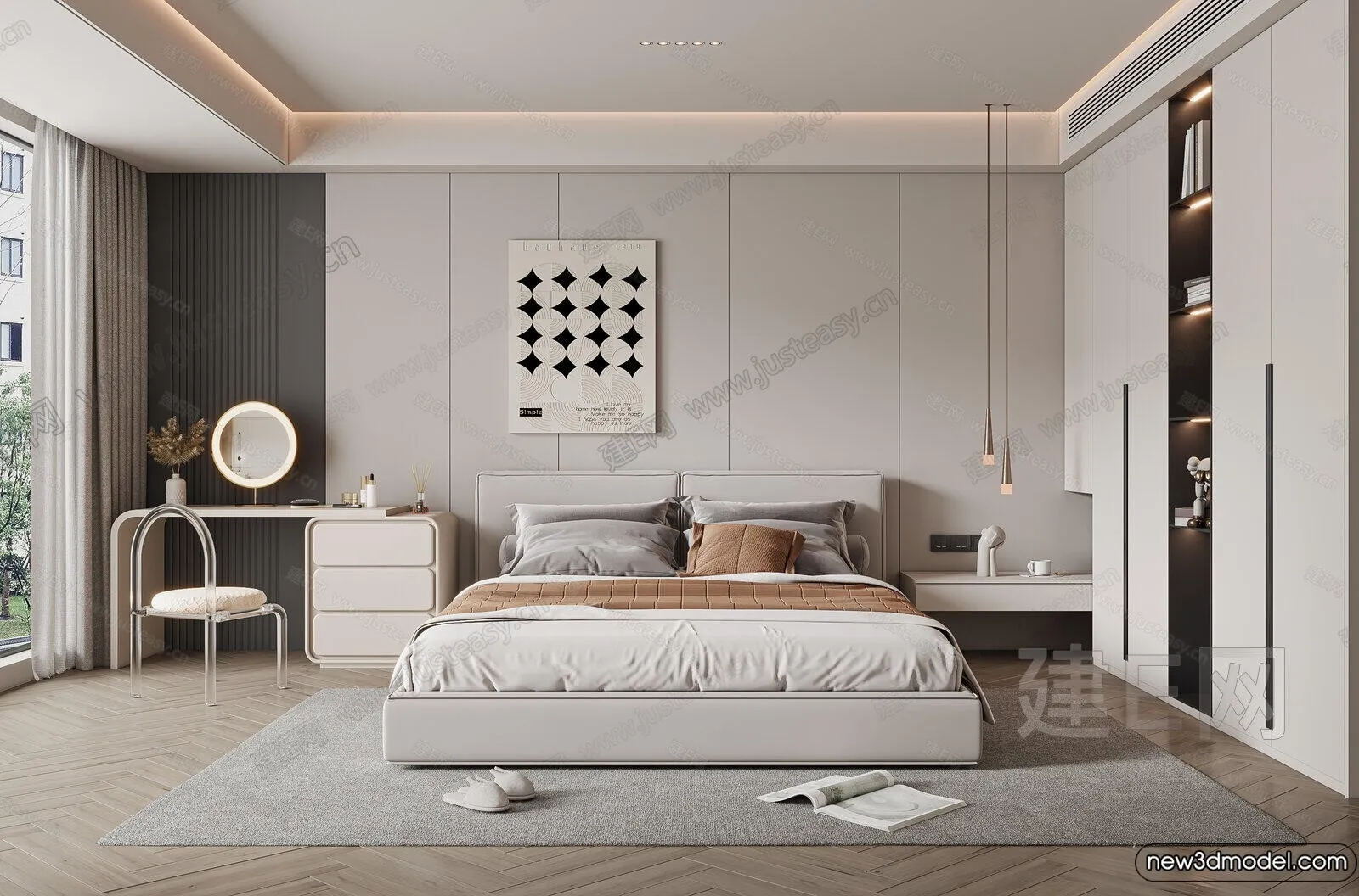 Bedroom – 3D Interior Scenes – Modern Style – 3D Models – 113 Bedroom – 3D Interior Scenes – Modern Style – 3D Models – 113