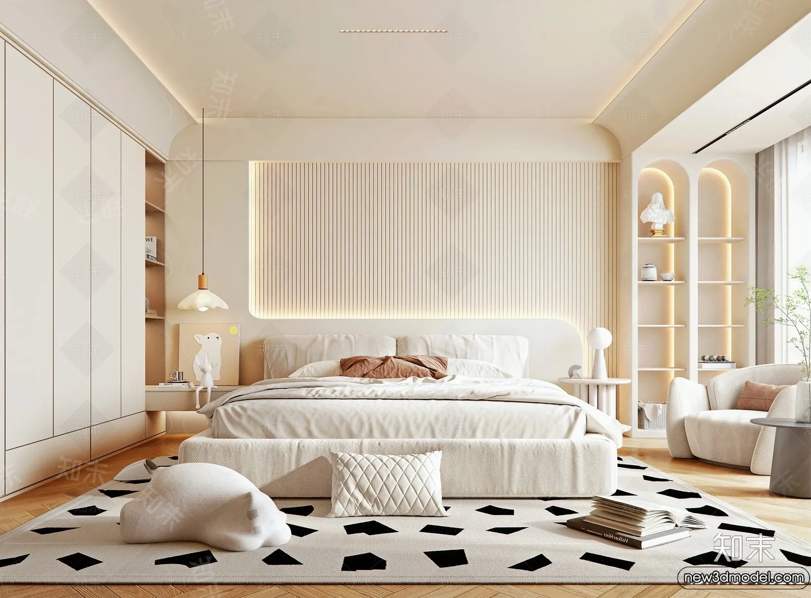 Bedroom – 3D Interior Scenes – Modern Style – 3D Models – 118 Bedroom – 3D Interior Scenes – Modern Style – 3D Models – 118