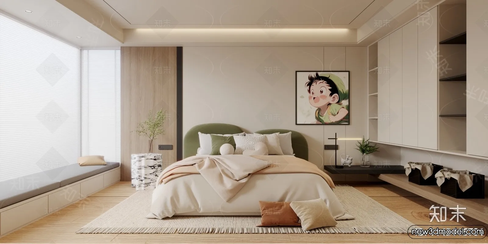 Bedroom – 3D Interior Scenes – Modern Style – 3D Models – 189 Bedroom – 3D Interior Scenes – Modern Style – 3D Models – 189