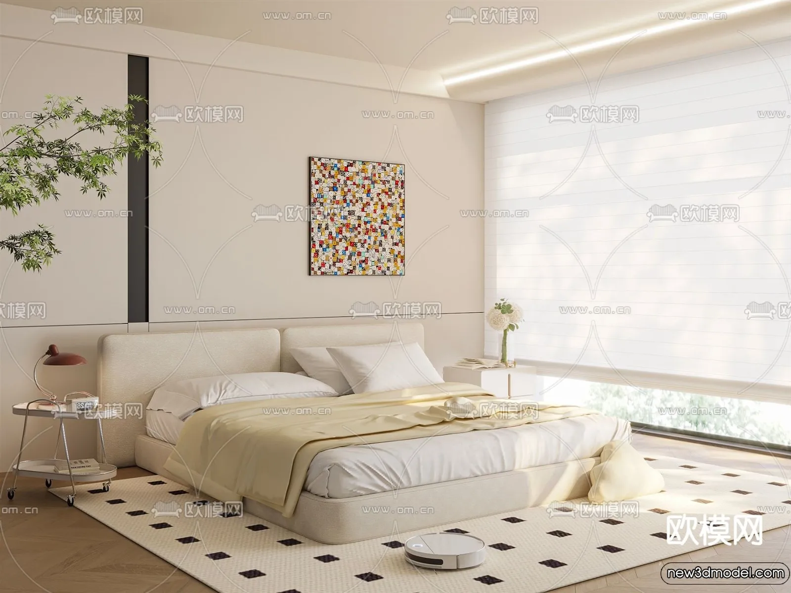 Bedroom – 3D Interior Scenes – Modern Style – 3D Models – 190 Bedroom – 3D Interior Scenes – Modern Style – 3D Models – 190