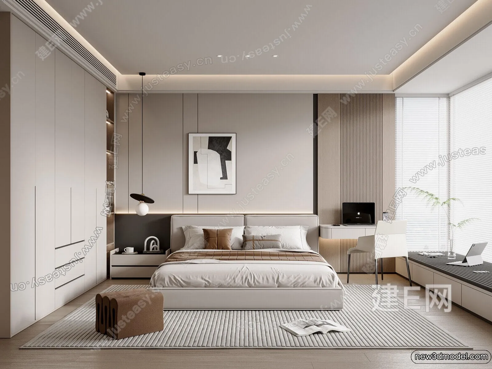 Bedroom – 3D Interior Scenes – Modern Style – 3D Models – 199 Bedroom – 3D Interior Scenes – Modern Style – 3D Models – 199