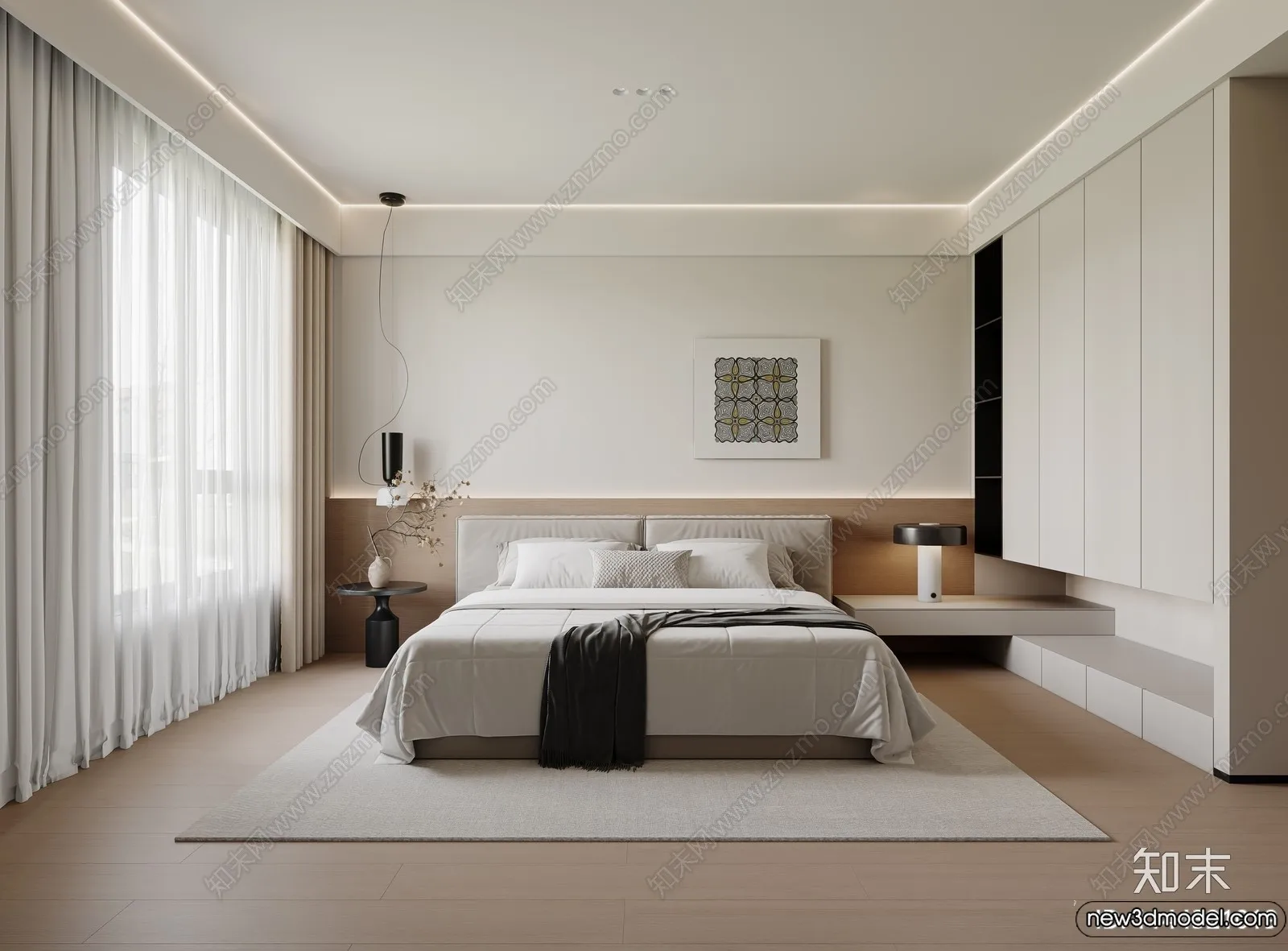 Bedroom – 3D Interior Scenes – Modern Style – 3D Models – 203 Bedroom – 3D Interior Scenes – Modern Style – 3D Models – 203