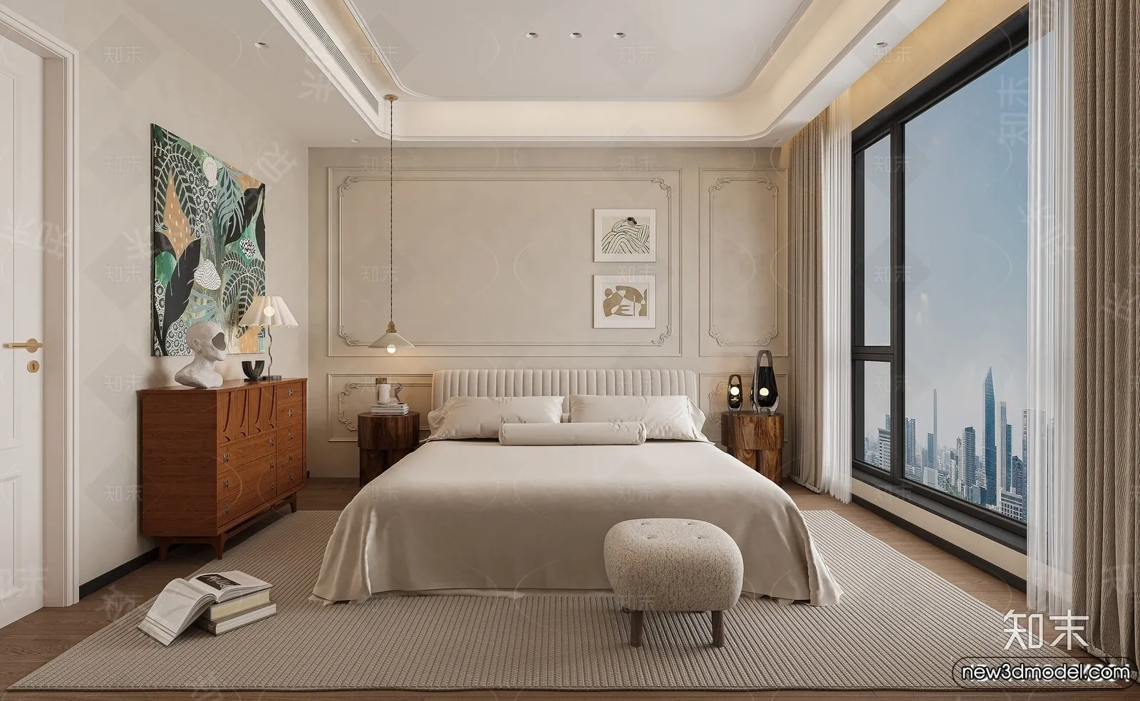 Bedroom – 3D Interior Scenes – Modern Style – 3D Models – 206 Bedroom – 3D Interior Scenes – Modern Style – 3D Models – 206