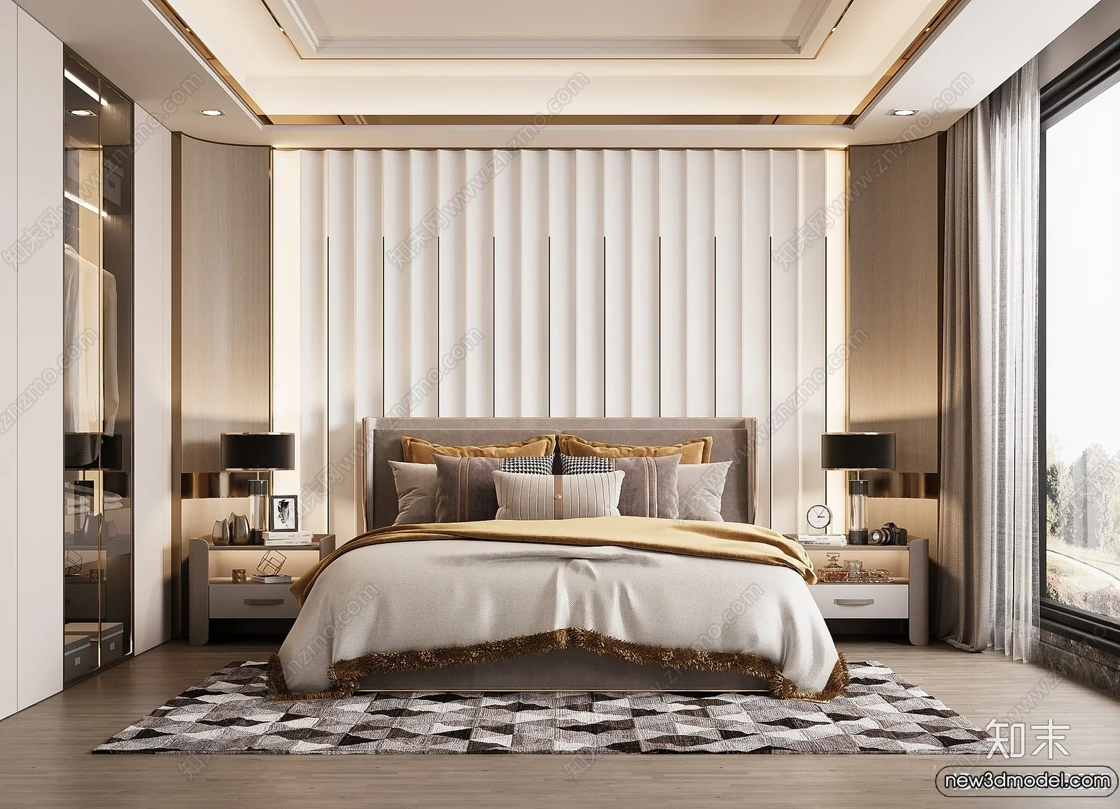 Bedroom – 3D Interior Scenes – Modern Style – 3D Models – 207 Bedroom – 3D Interior Scenes – Modern Style – 3D Models – 207