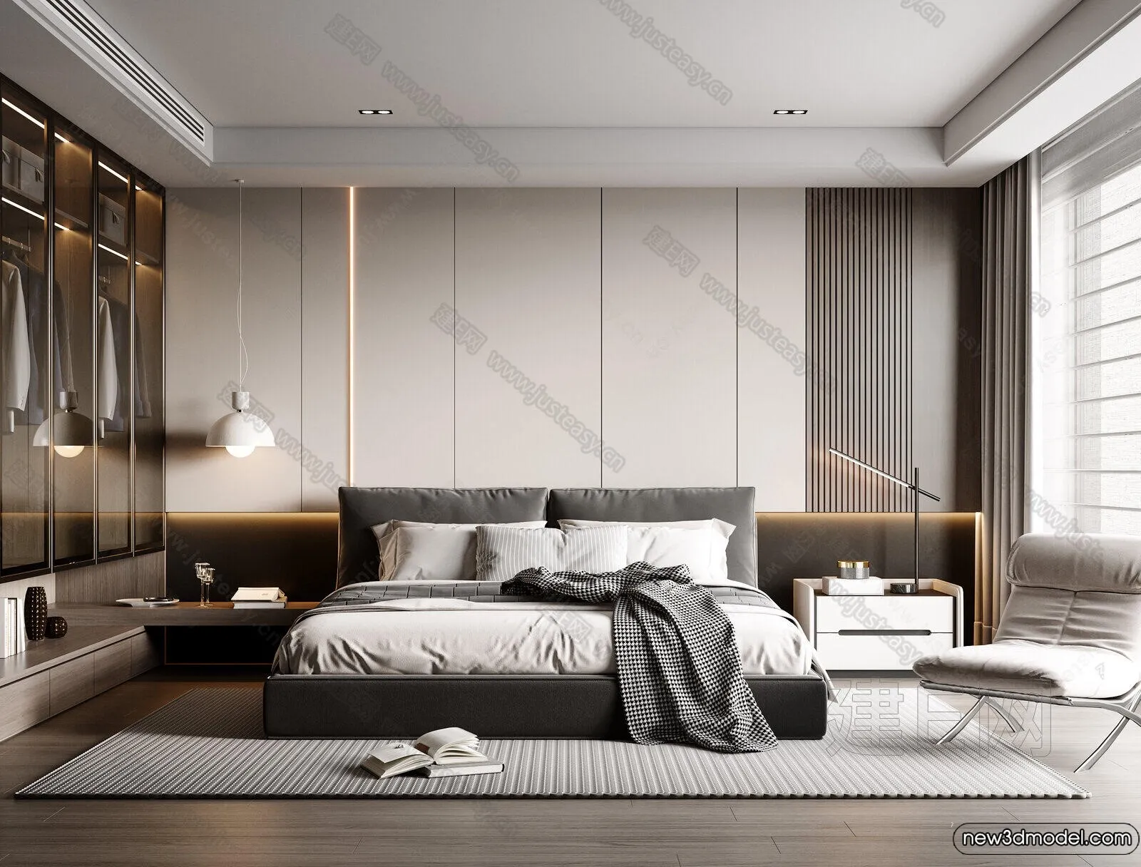 Bedroom – 3D Interior Scenes – Modern Style – 3D Models – 213 Bedroom – 3D Interior Scenes – Modern Style – 3D Models – 213