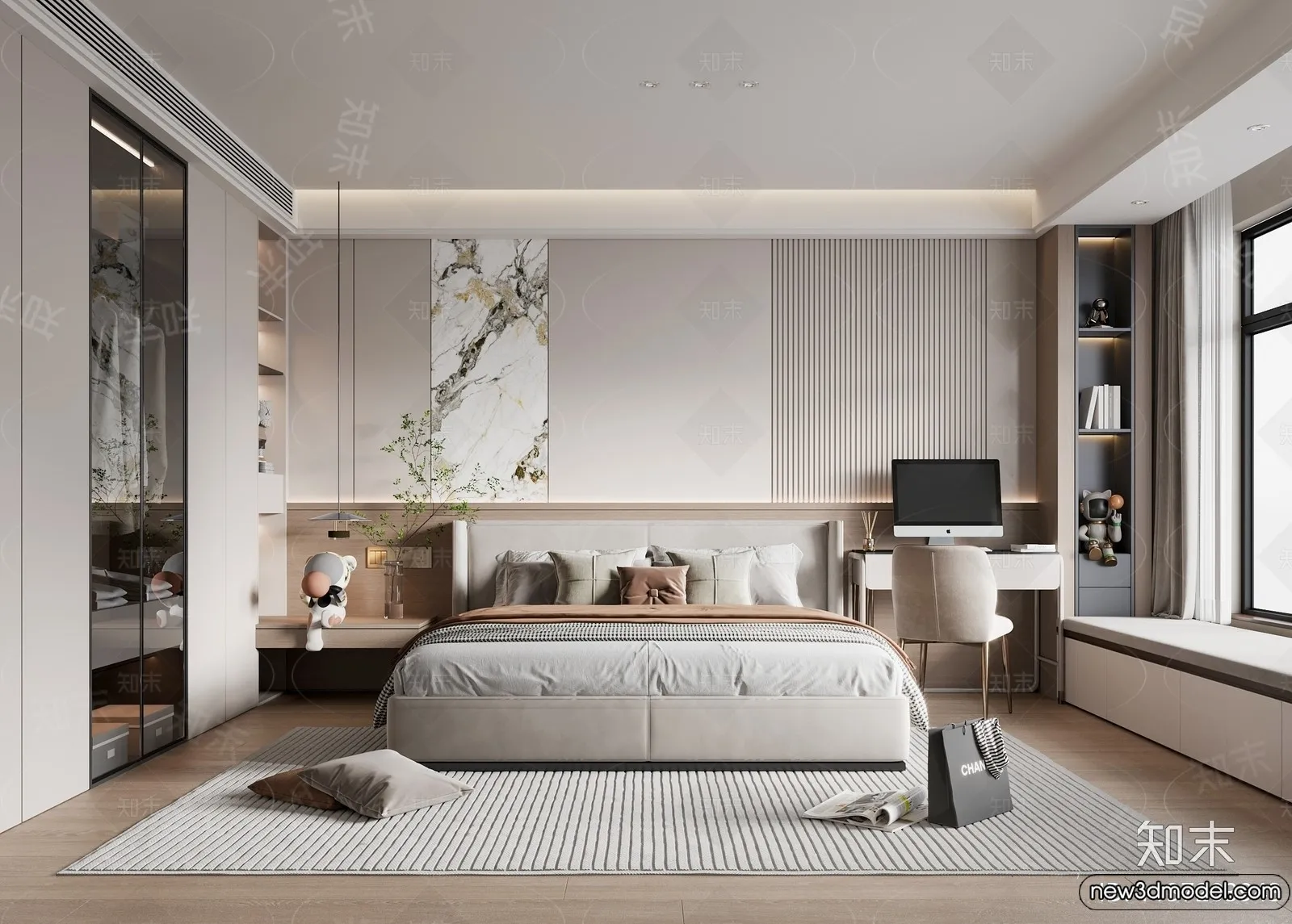 Bedroom – 3D Interior Scenes – Modern Style – 3D Models – 215 Bedroom – 3D Interior Scenes – Modern Style – 3D Models – 215