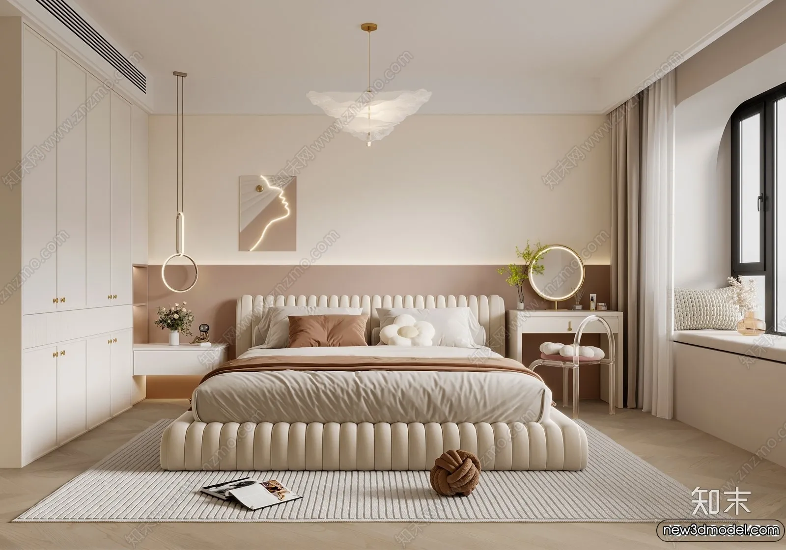Bedroom – 3D Interior Scenes – Modern Style – 3D Models – 224 Bedroom – 3D Interior Scenes – Modern Style – 3D Models – 224