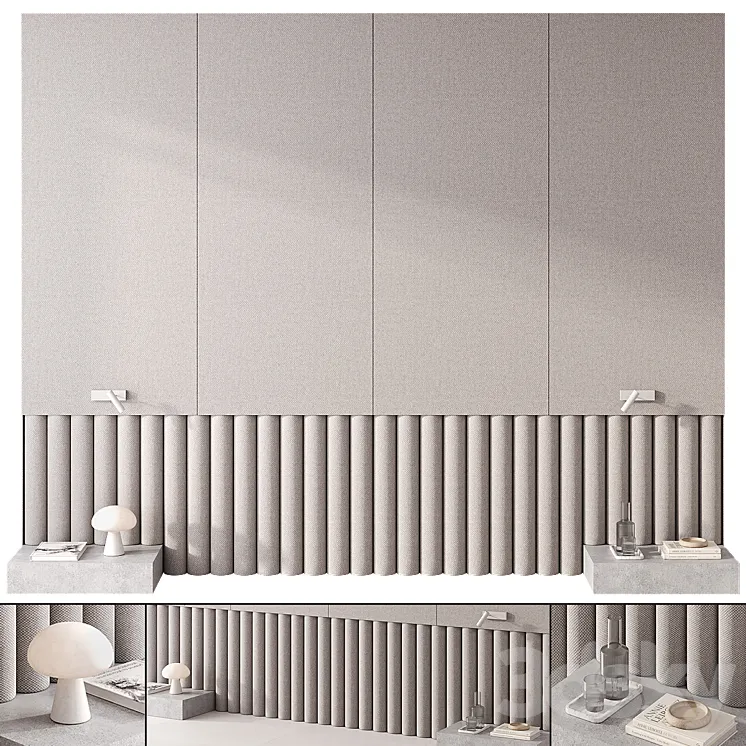 Bedroom headboard with Obello Table Lamp 3D Model Free Download Bedroom headboard with Obello Table Lamp 3D Model Free Download