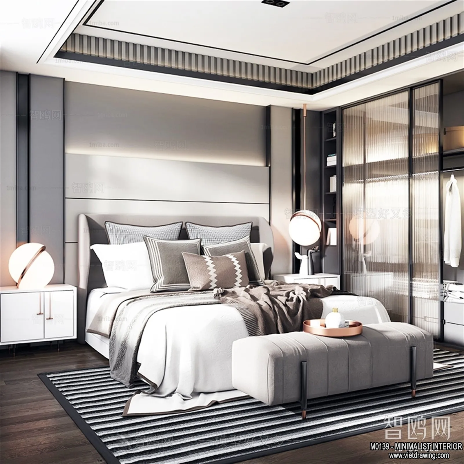 Bedroom – Minimalist Style – 3D Interior Scene – 026