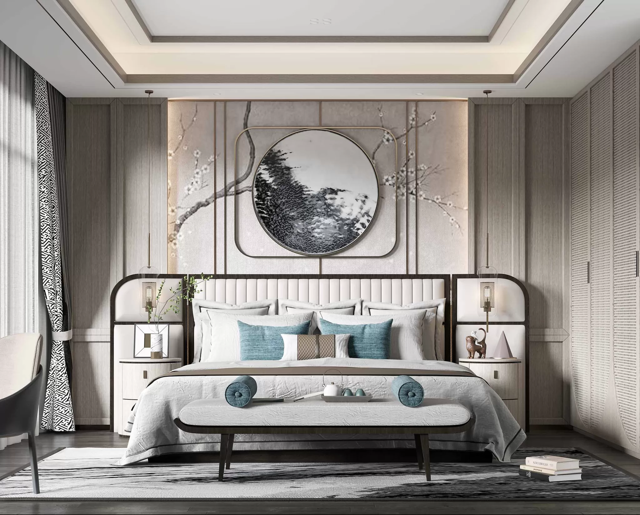 BEDROOM – MODERN STYLE – 3D SCENE – 285
