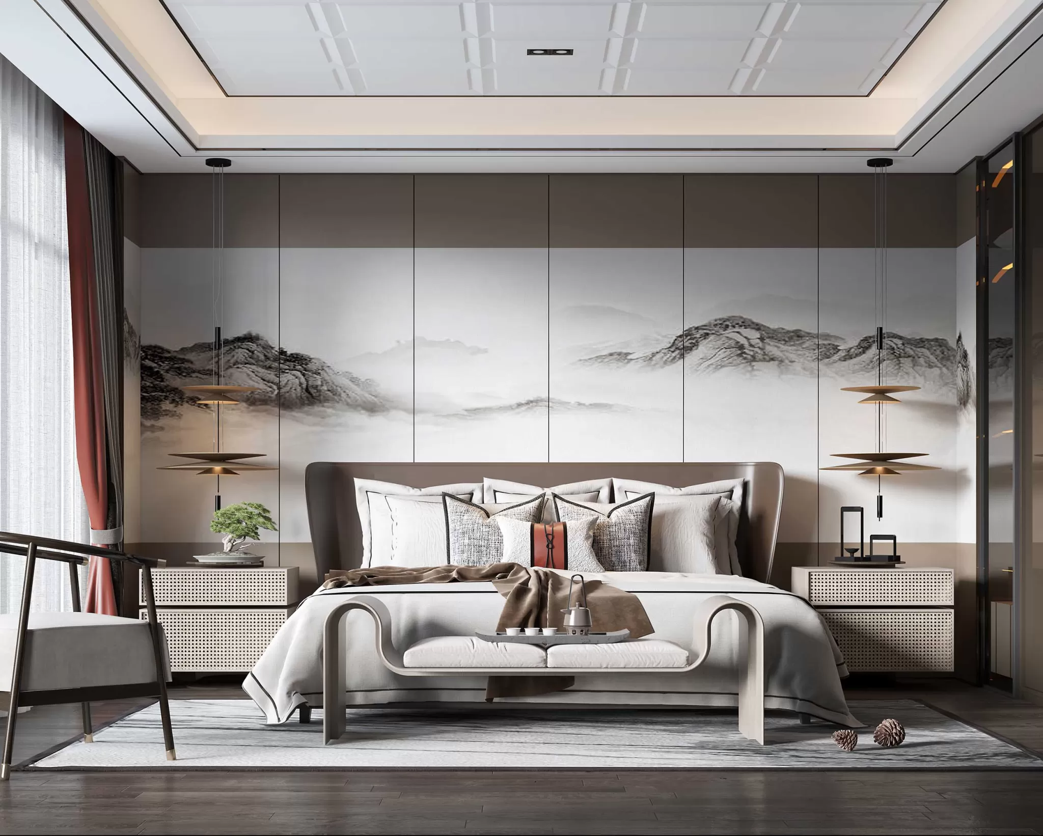 BEDROOM – MODERN STYLE – 3D SCENE – 286