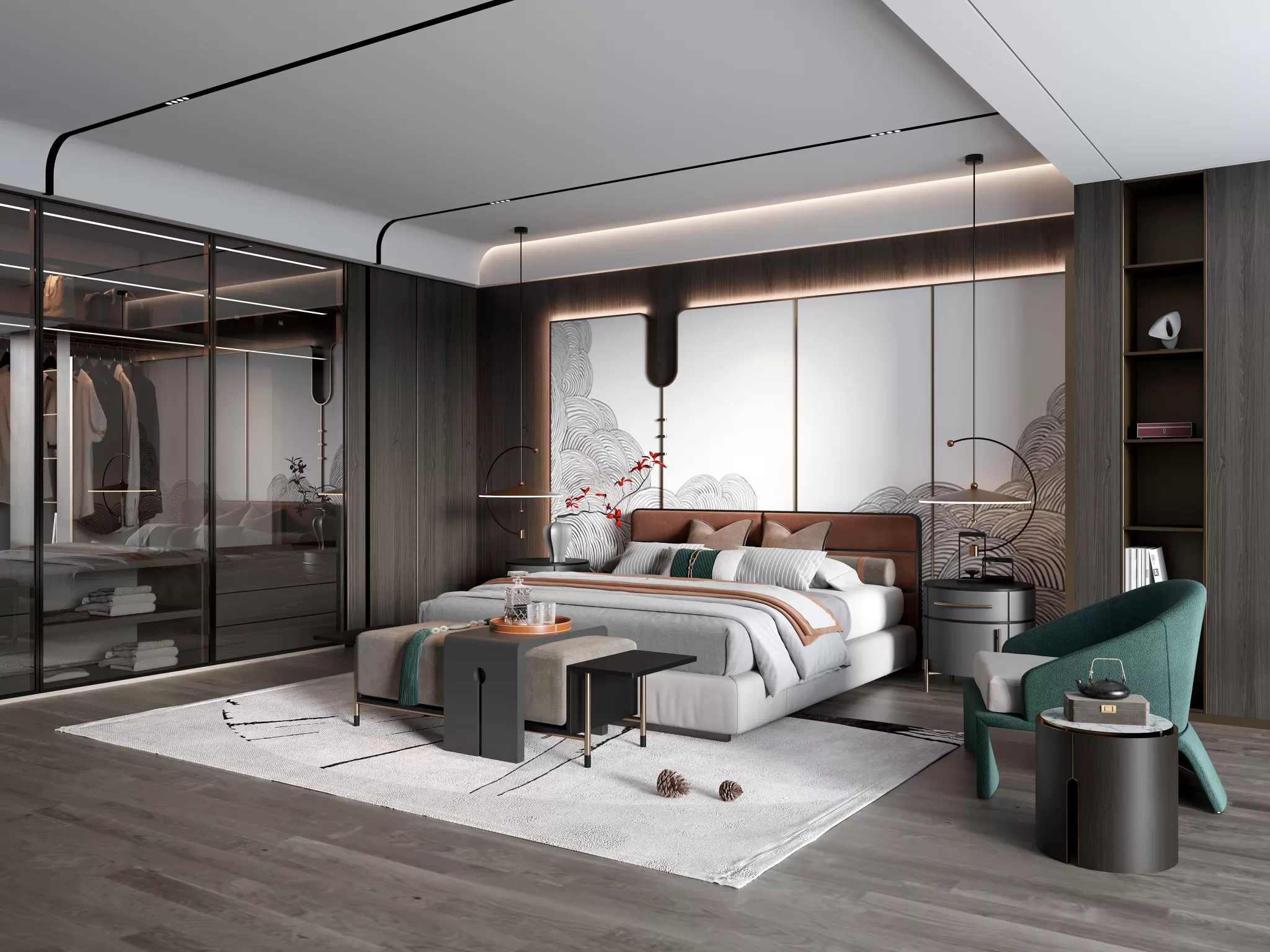 BEDROOM – MODERN STYLE – 3D SCENE – 288