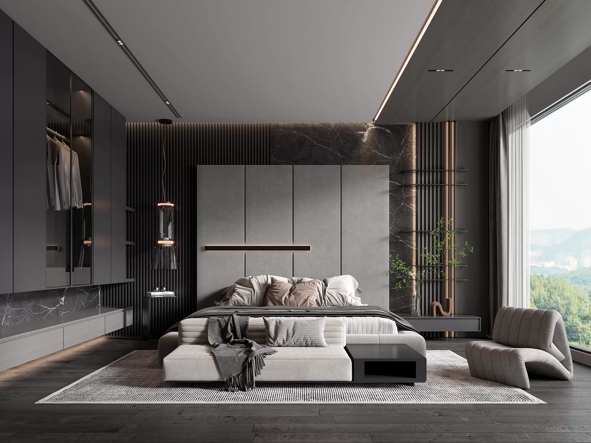 BEDROOM – MODERN STYLE – 3D SCENE – 340