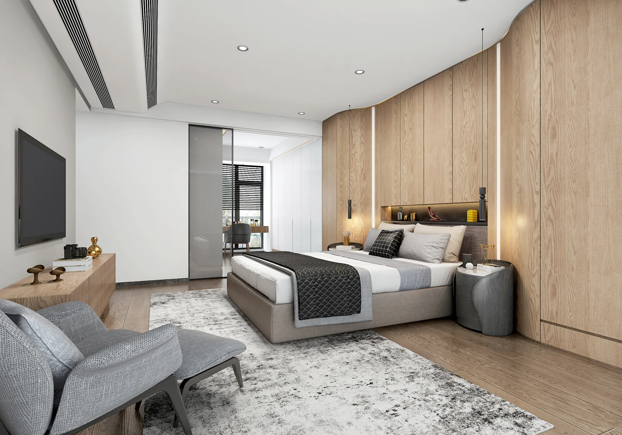 Bedroom – Modern Style 3D Scenes – Interior Design – 004 Bedroom – Modern Style 3D Scenes – Interior Design – 004