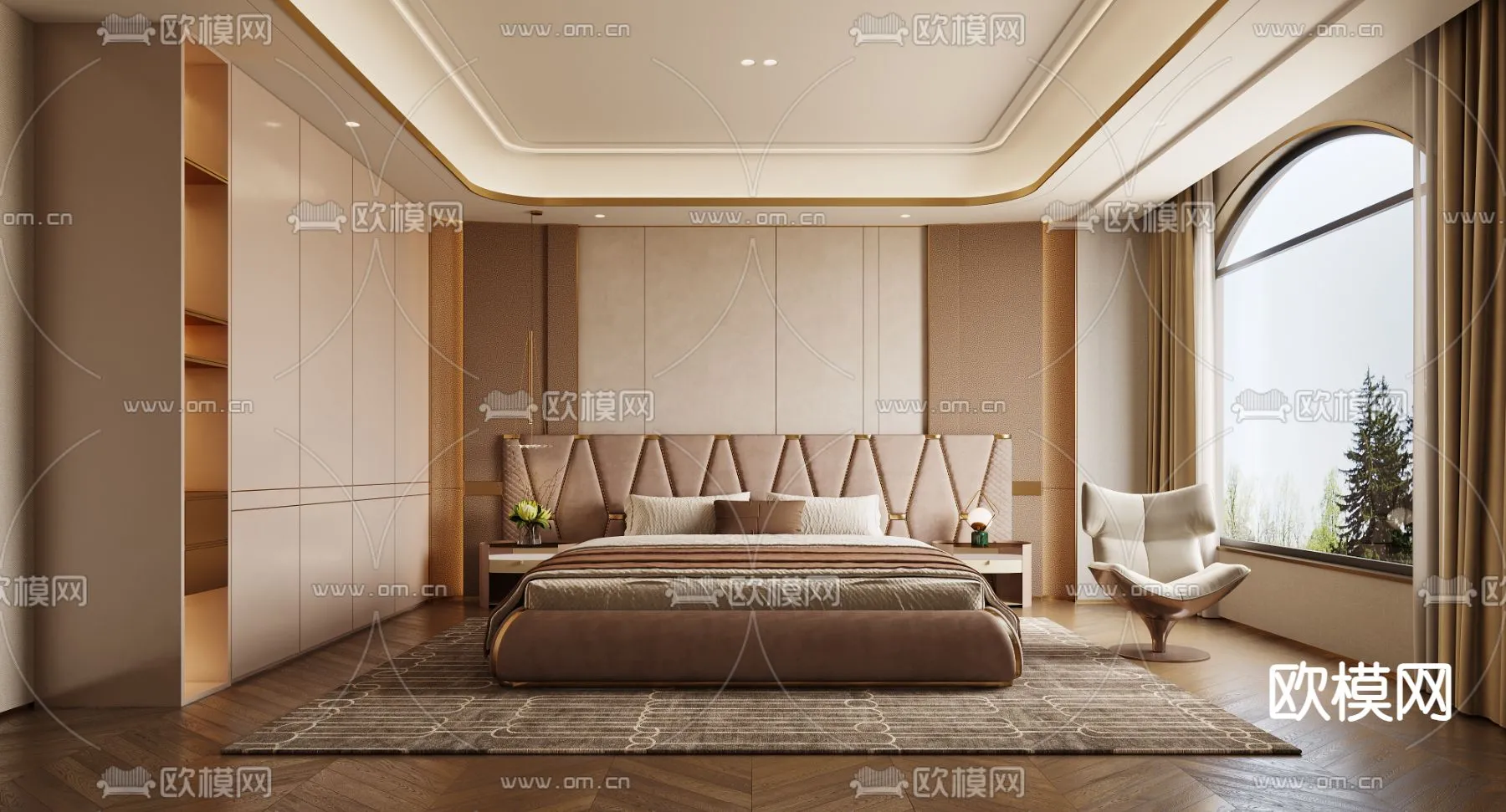 BEDROOM – MODERN STYLE – CORONA – 3D MODEL – 2051