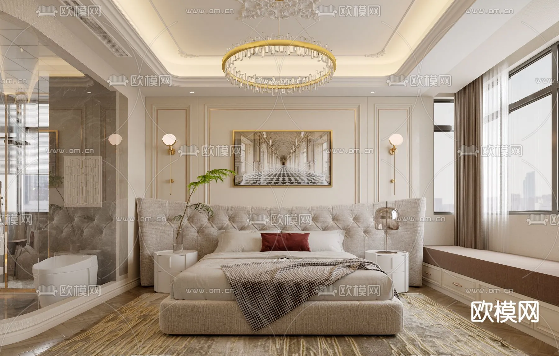 BEDROOM – MODERN STYLE – CORONA – 3D MODEL – 2058