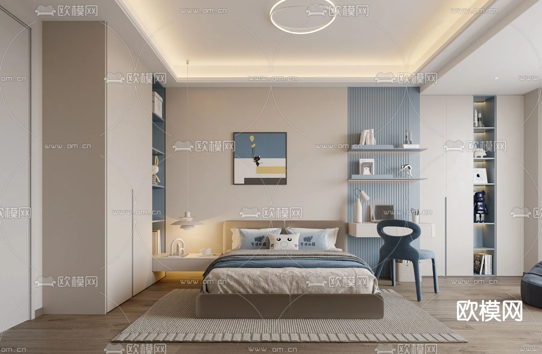 BEDROOM – MODERN STYLE – CORONA – 3D MODEL – 2063