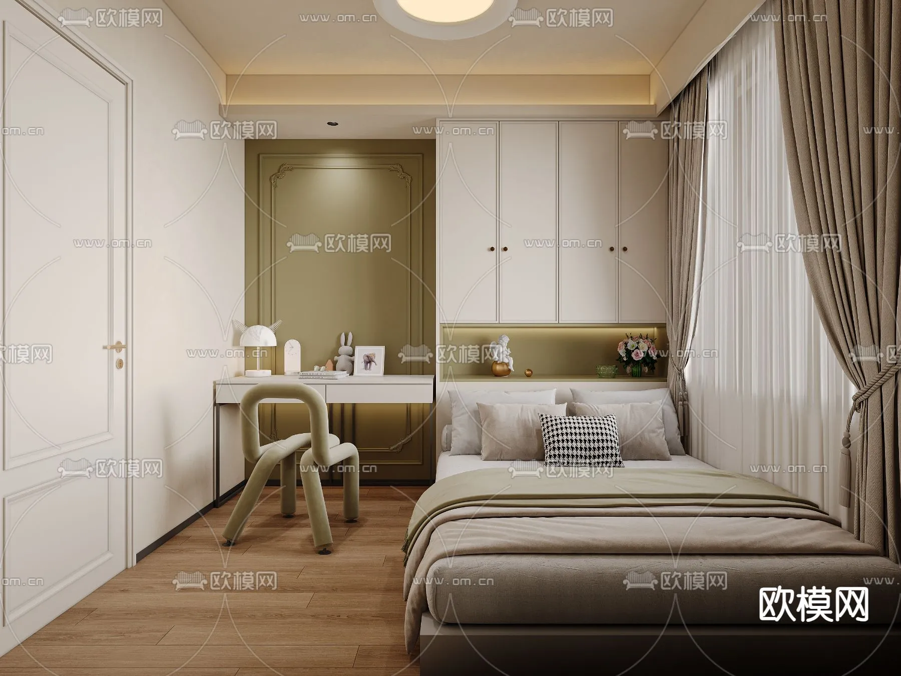 BEDROOM – MODERN STYLE – CORONA – 3D MODEL – 2066