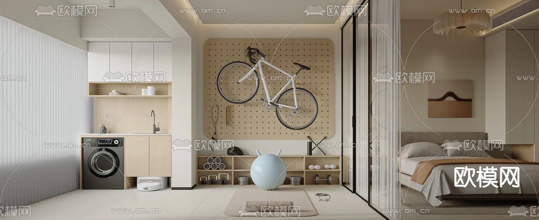 BEDROOM – MODERN STYLE – CORONA – 3D MODEL – 2074