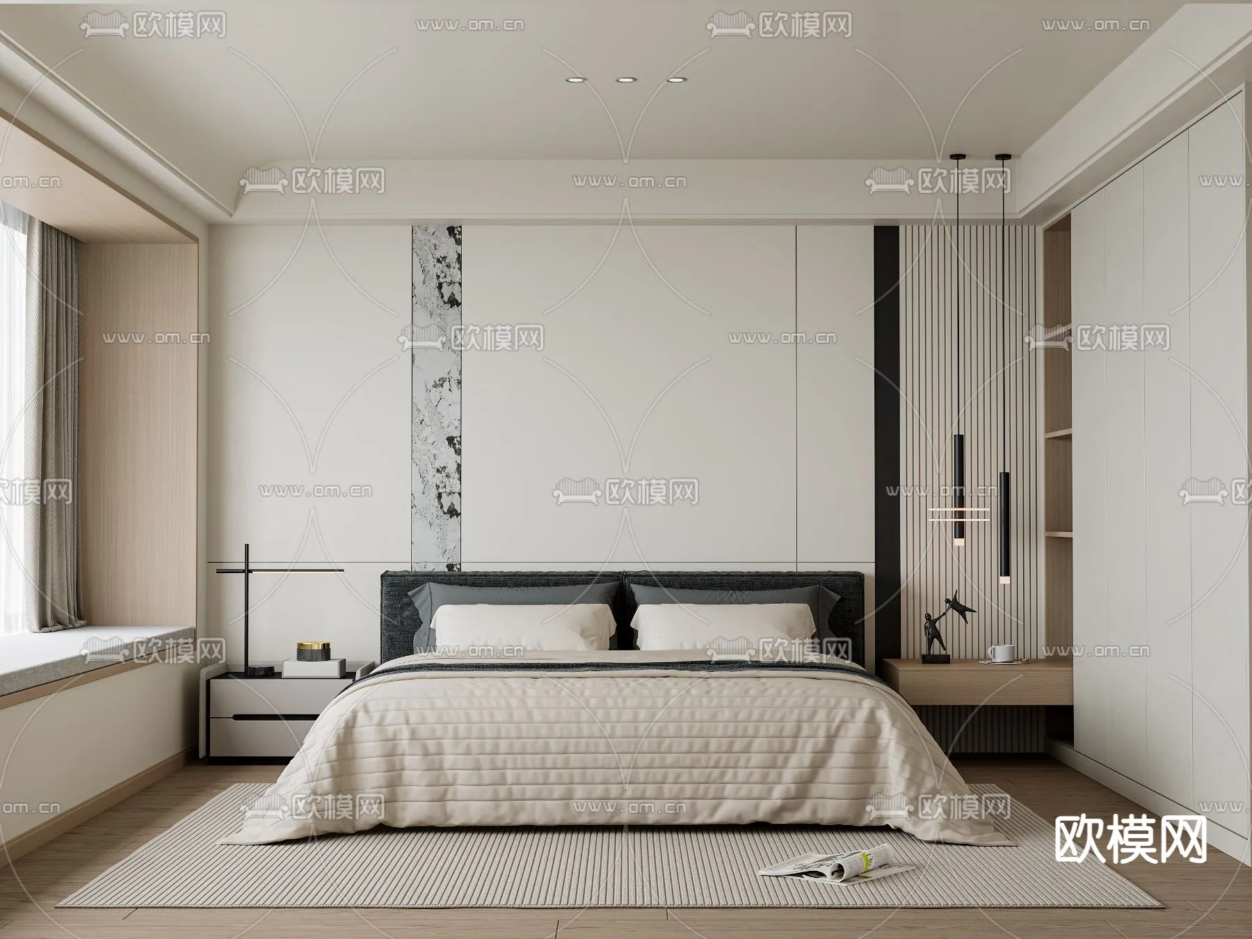BEDROOM – MODERN STYLE – CORONA – 3D MODEL – 2090