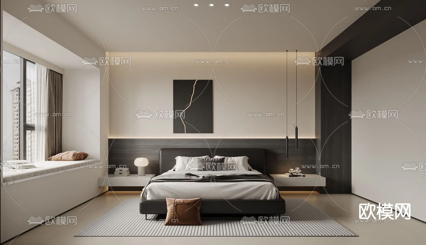 BEDROOM – MODERN STYLE – CORONA – 3D MODEL – 2098