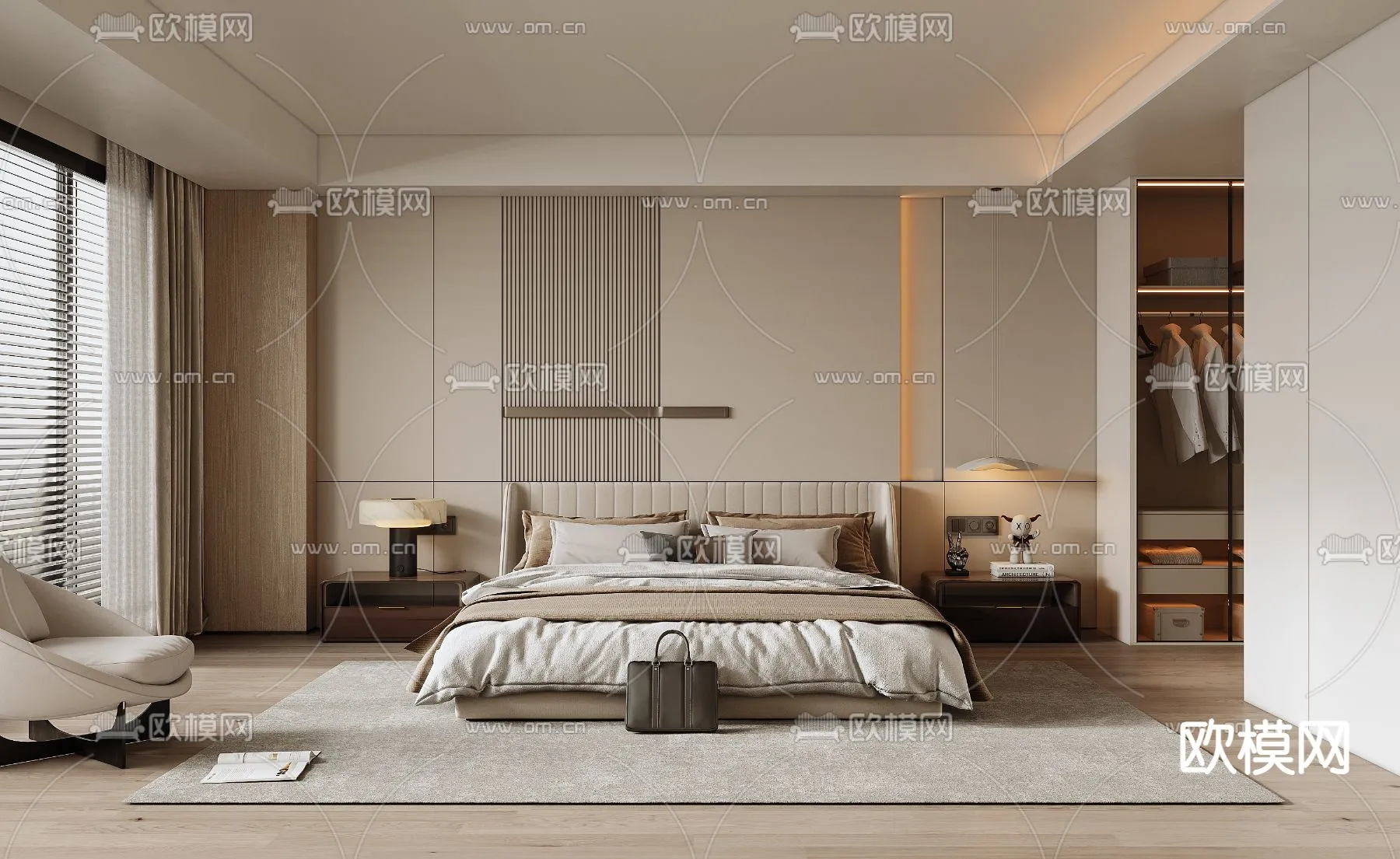 BEDROOM – MODERN STYLE – CORONA – 3D MODEL – 2101