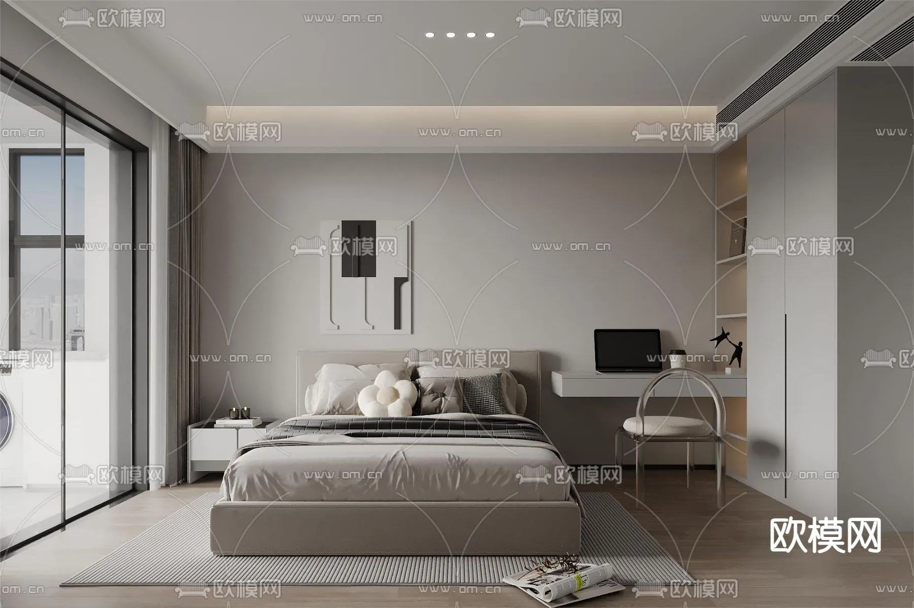 BEDROOM – MODERN STYLE – CORONA – 3D MODEL – 2103