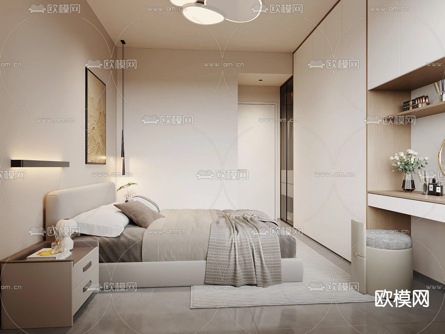 BEDROOM – MODERN STYLE – CORONA – 3D MODEL – 2127