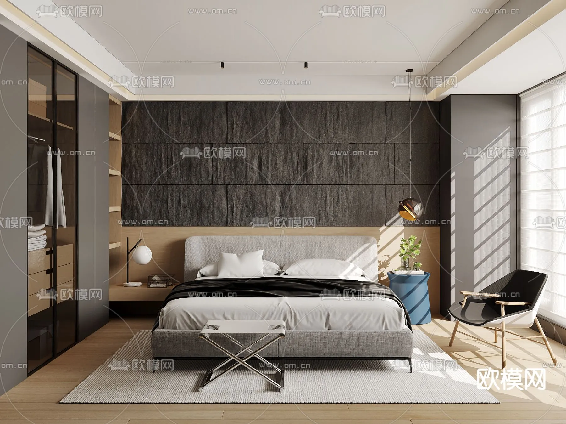 BEDROOM – MODERN STYLE – CORONA – 3D MODEL – 2155