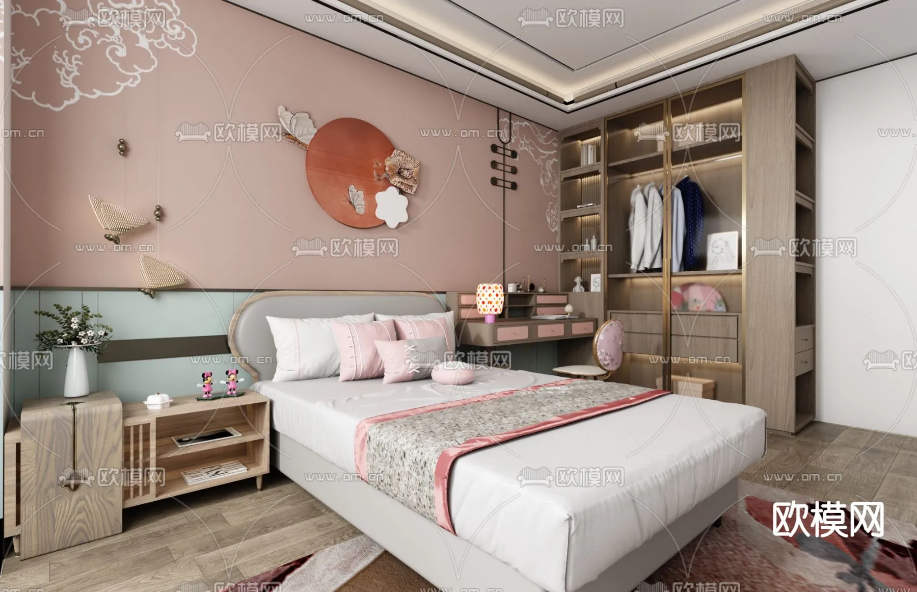 BEDROOM – MODERN STYLE – VRAY / CORONA – 3D MODEL – 2049
