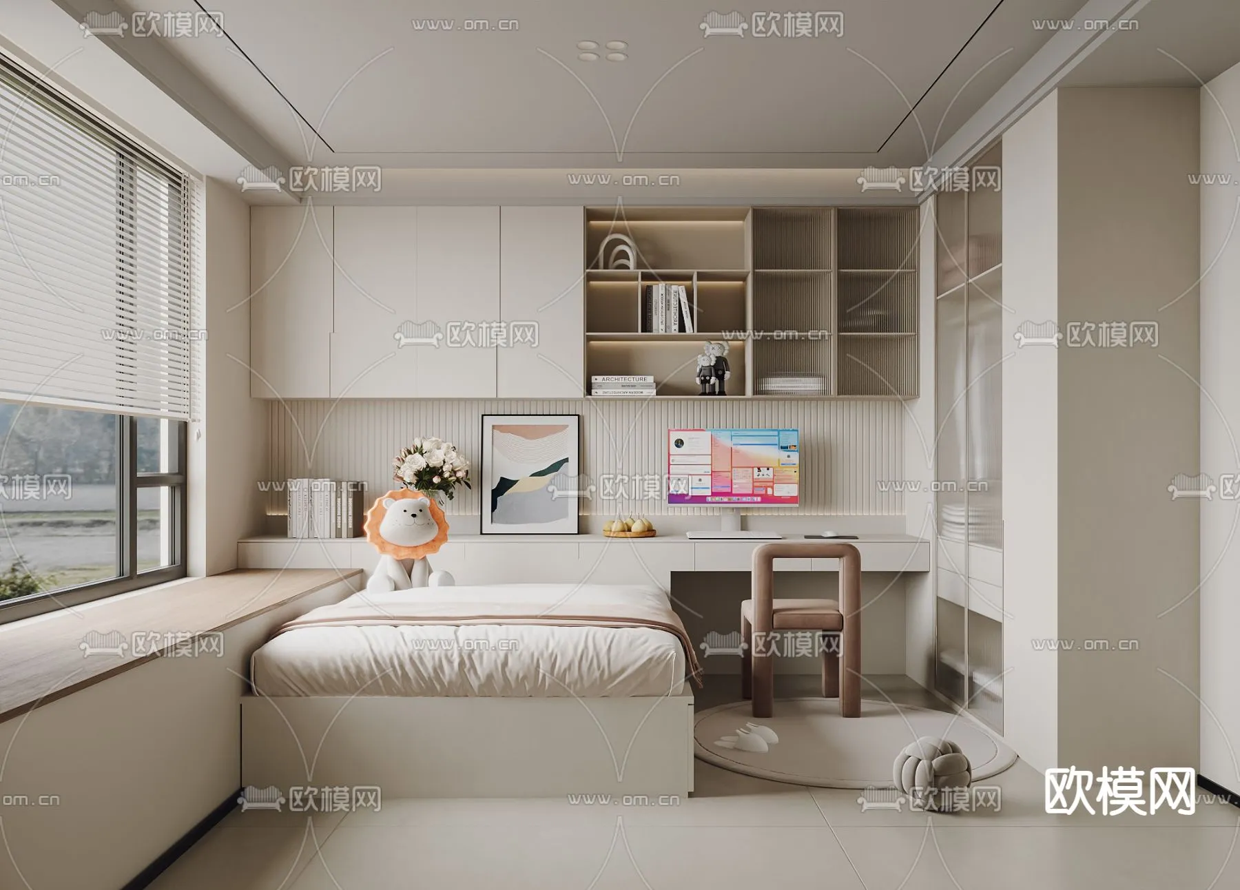 BEDROOM – MODERN STYLE – VRAY / CORONA – 3D MODEL – 2057