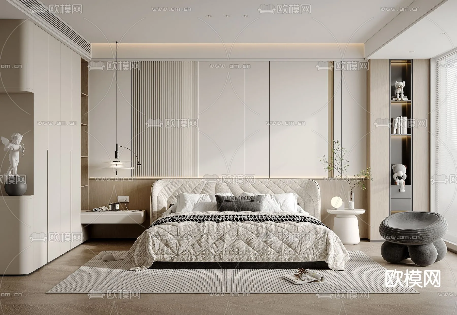 BEDROOM – MODERN STYLE – VRAY / CORONA – 3D MODEL – 2070