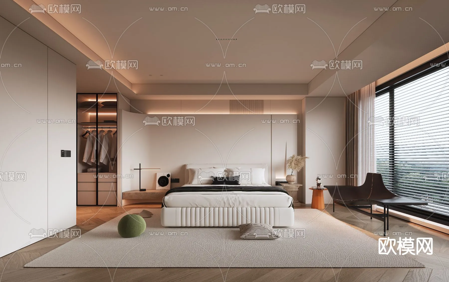 BEDROOM – MODERN STYLE – VRAY / CORONA – 3D MODEL – 2078