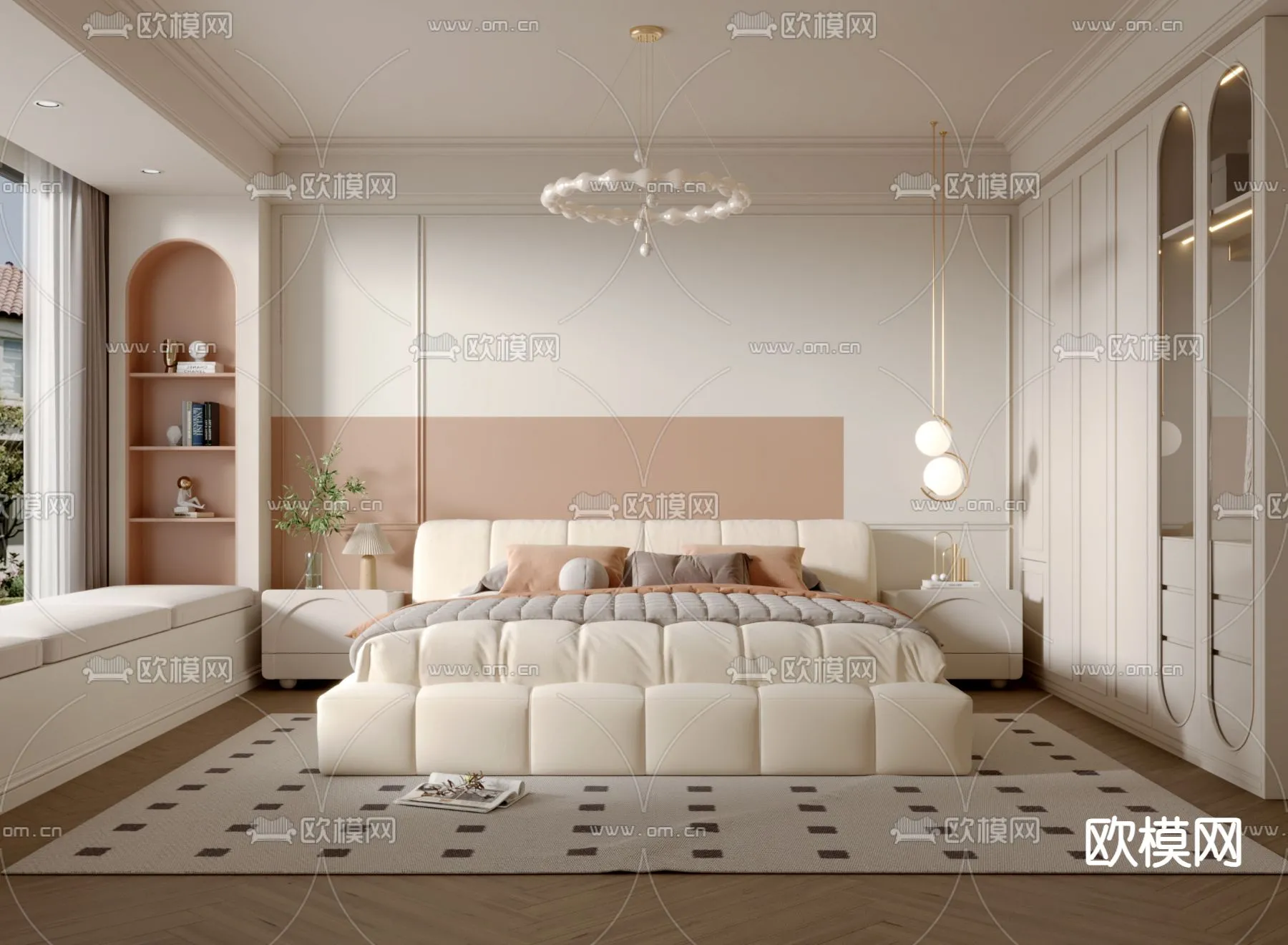 BEDROOM – MODERN STYLE – VRAY / CORONA – 3D MODEL – 2080