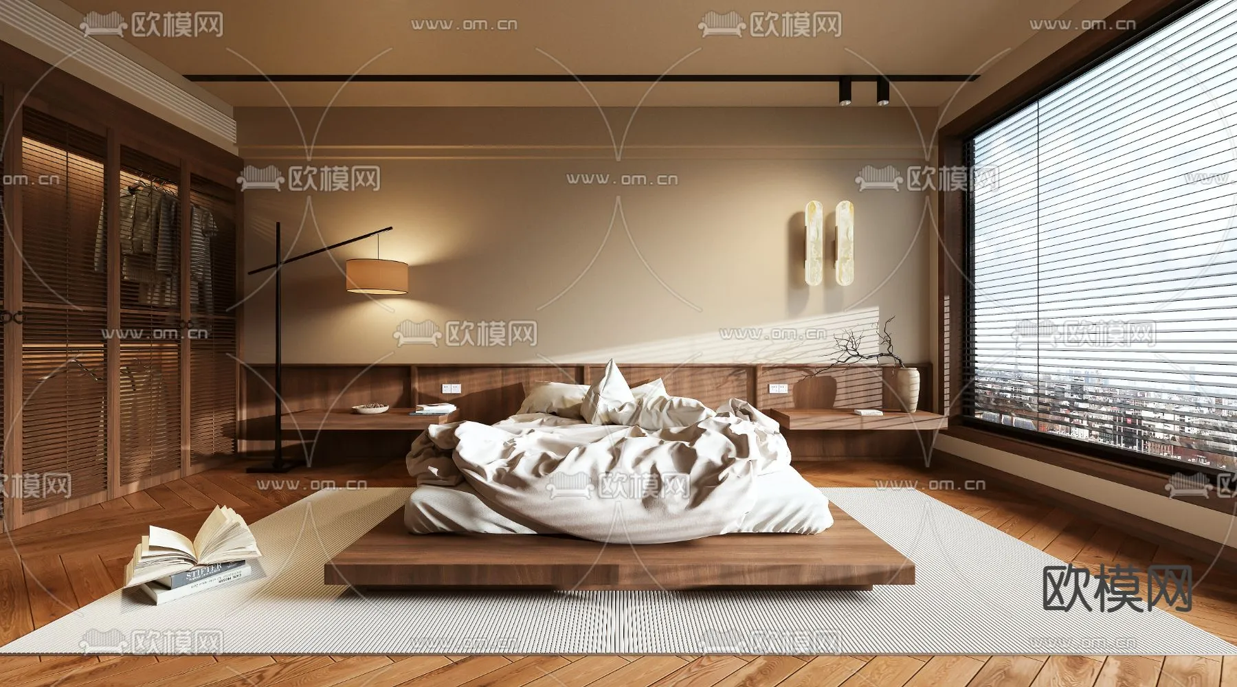 BEDROOM – MODERN STYLE – VRAY / CORONA – 3D MODEL – 2081