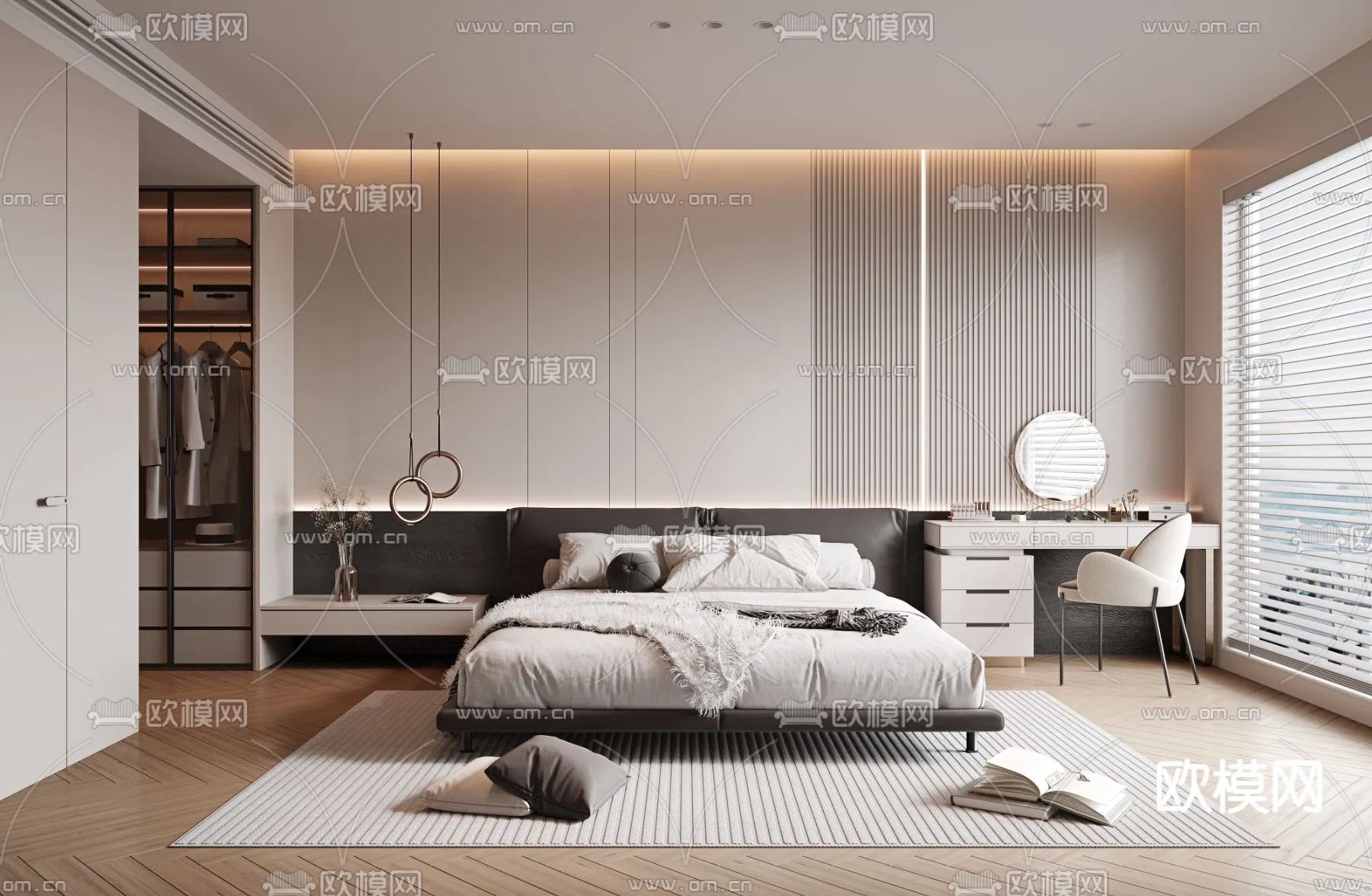 BEDROOM – MODERN STYLE – VRAY / CORONA – 3D MODEL – 2088