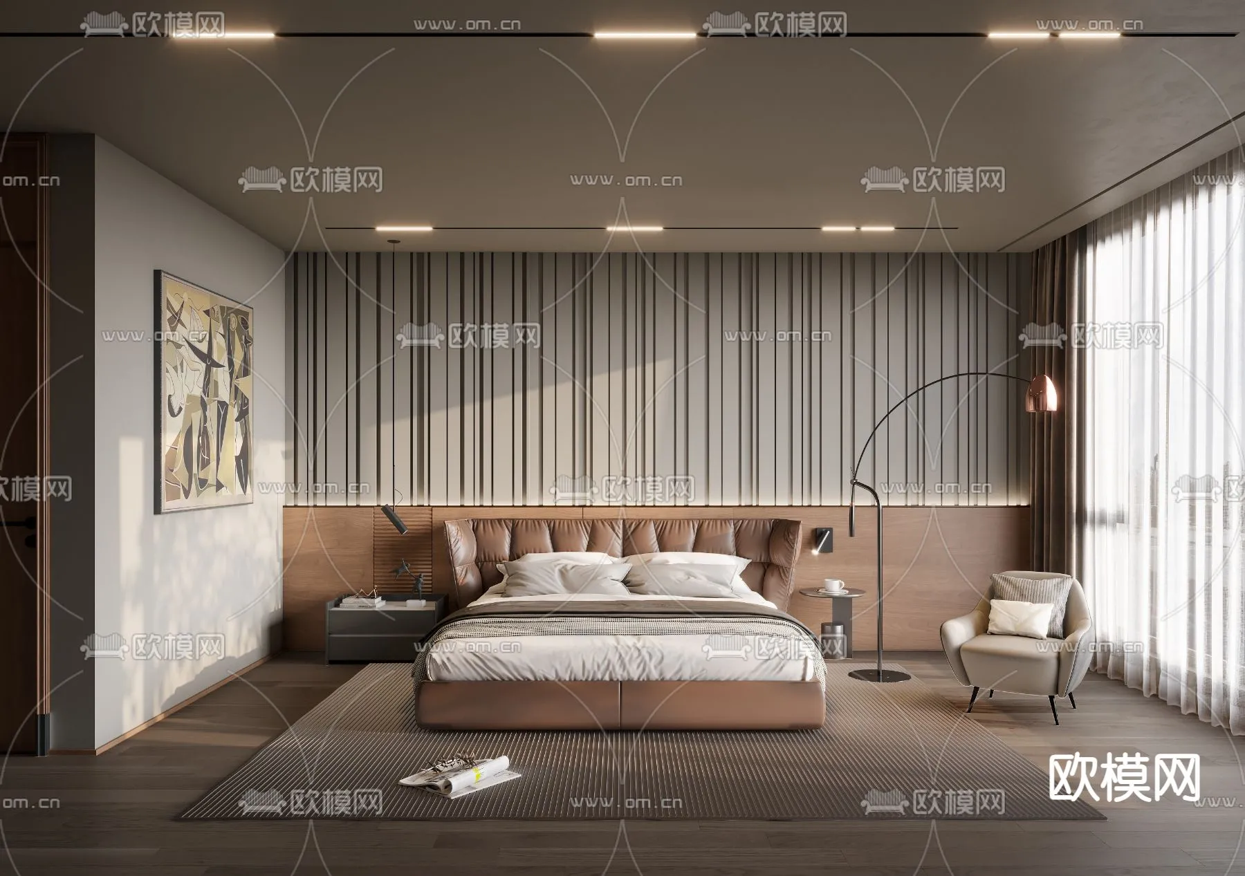 BEDROOM – MODERN STYLE – VRAY / CORONA – 3D MODEL – 2097