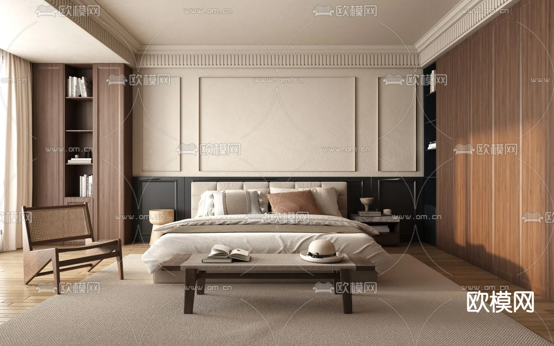BEDROOM – MODERN STYLE – VRAY / CORONA – 3D MODEL – 2105