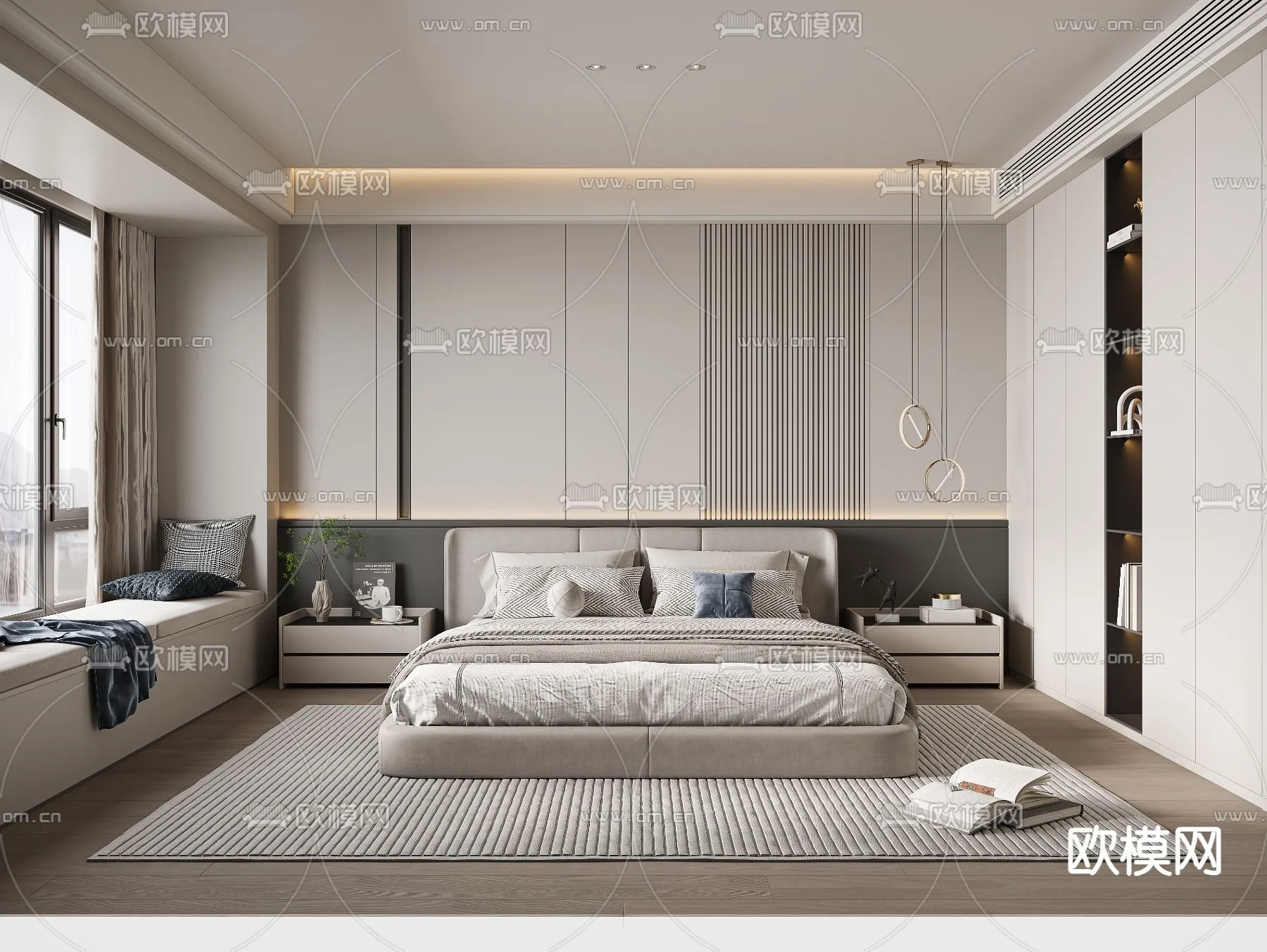 BEDROOM – MODERN STYLE – VRAY / CORONA – 3D MODEL – 2106