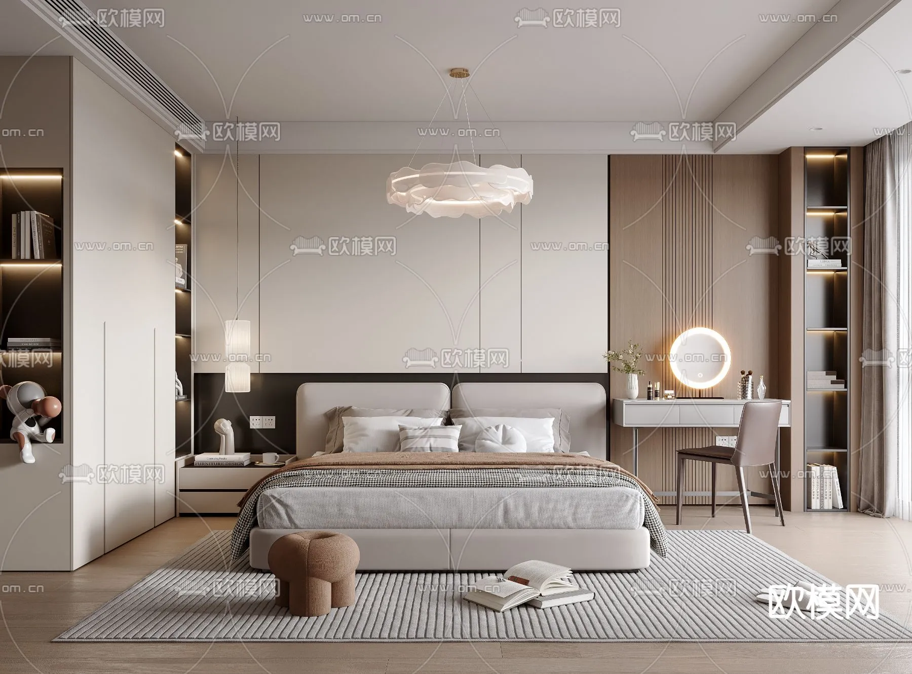 BEDROOM – MODERN STYLE – VRAY / CORONA – 3D MODEL – 2110